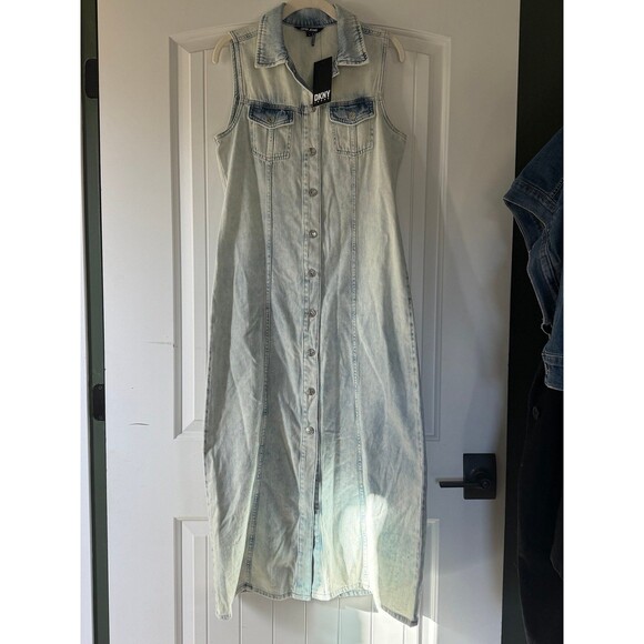 DKNY Jeans Women's Sleeveless Denim Maxi Dress sz Small - Picture 1 of 4